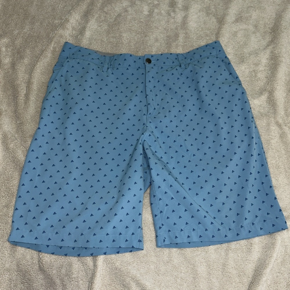 Adidas Shorts Men's Size 36 Ultimate 365 Golf Woven Logo All Over Blue 9"